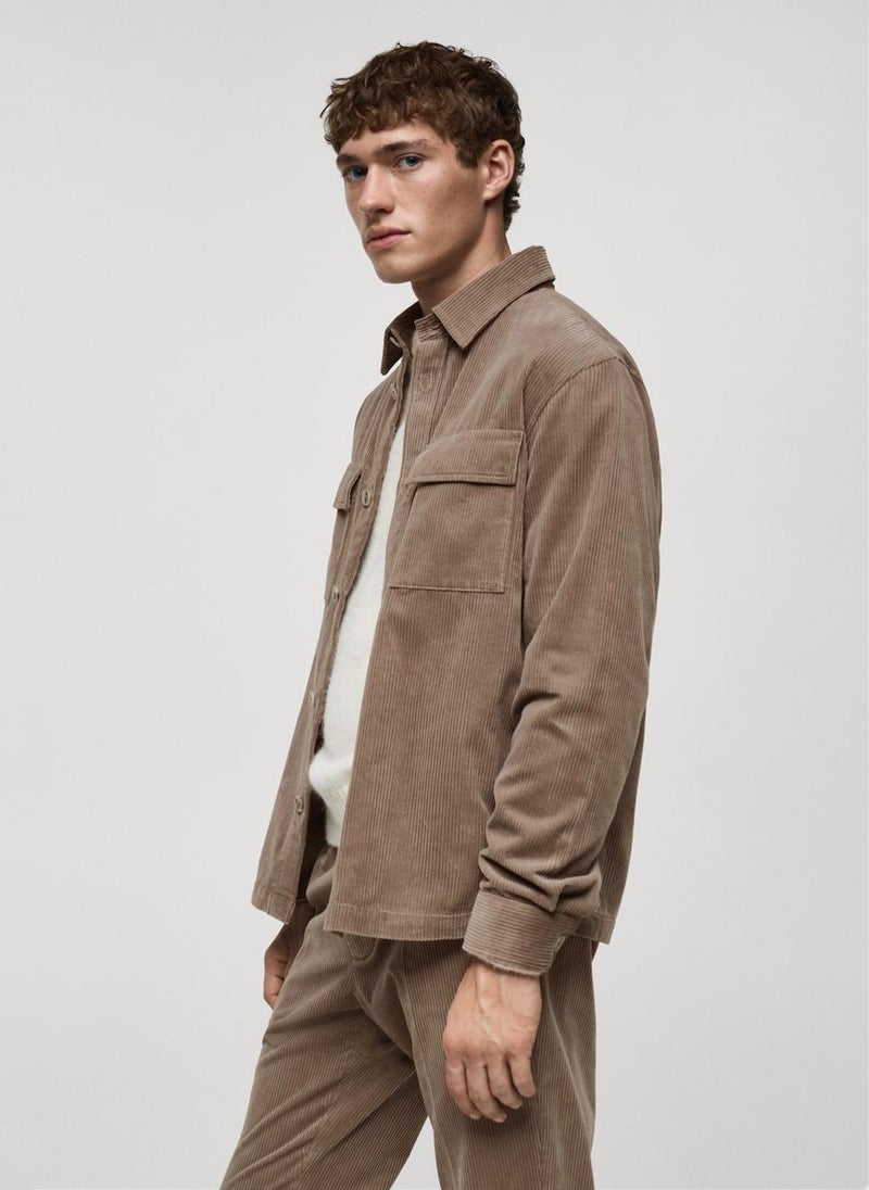 Corduroy Overshirt With Pockets