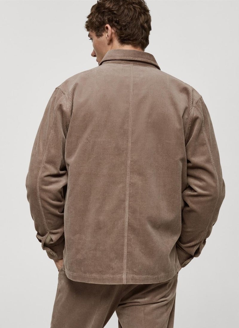 Corduroy Overshirt With Pockets