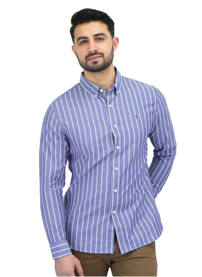 Men's Cotton Oxford Full Opening Long Sleeve Slim Fit Shirt