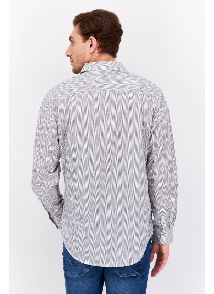 Men Regular Fit Long Sleeve Allover Print Dress Shirt, Multicolor