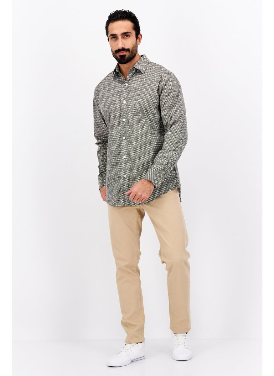 Men Regular Fit Long Sleeves Allover Printed Dress Shirt, Multicolor