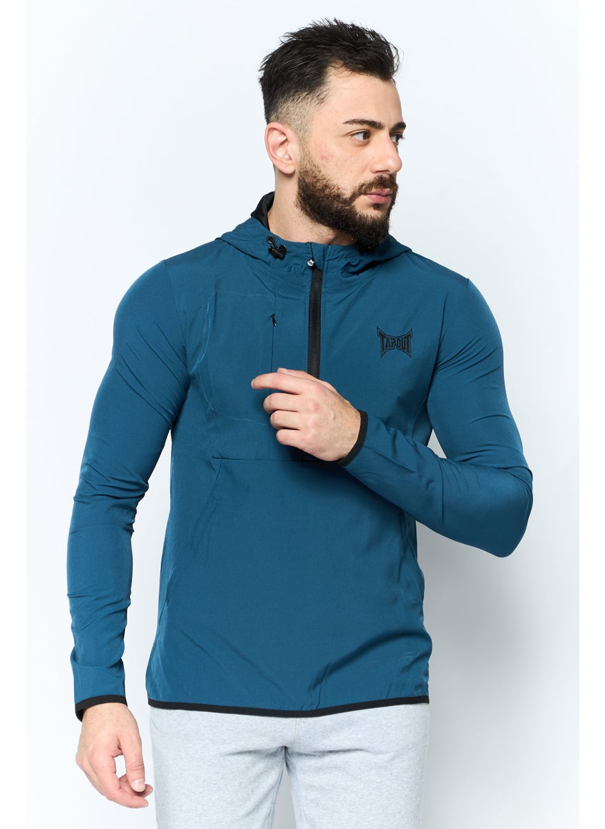 Men Sportswear Fit Long Sleeve Training Sweatshirts, Teal Blue