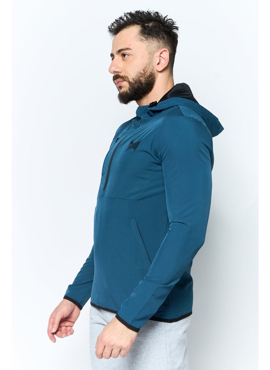 Men Sportswear Fit Long Sleeve Training Sweatshirts, Teal Blue