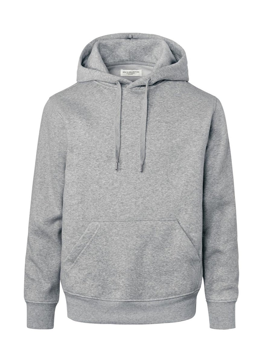 Men Hood With Drawstring Long Sleeve Heather Sweatshirts, Heather Grey