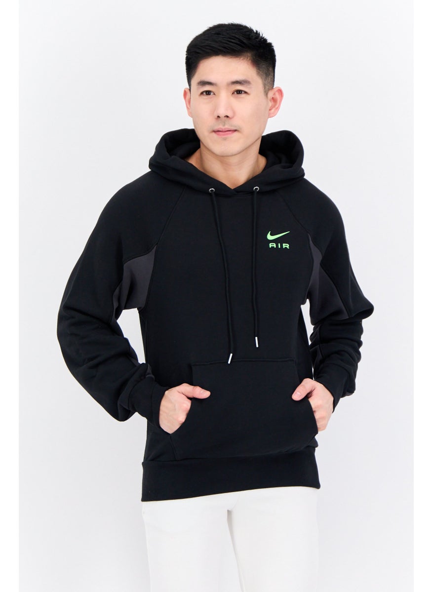 Men Sportswear Fit Long Sleeves Training Hoodies, Black