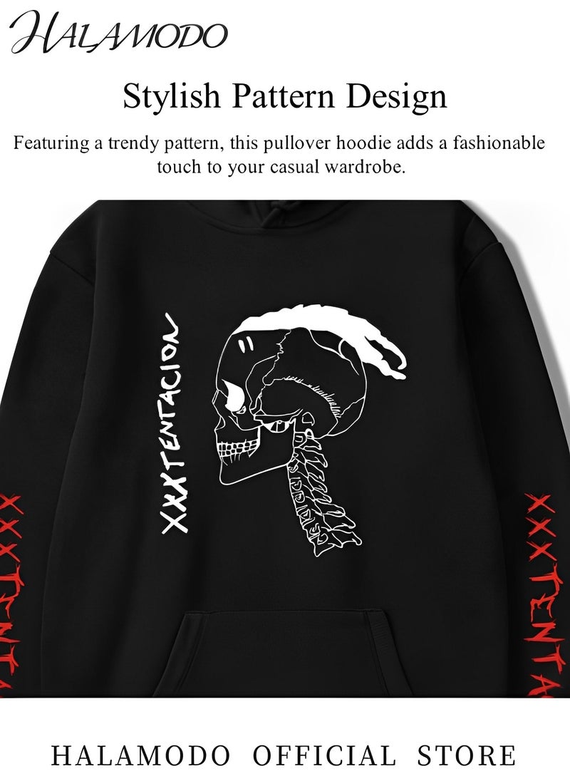 Men's Hoodie Pullover Powerblend Fleece Hoodie Sweatshirt with pattern Comfortable Sweatshirt Pullover Hooded Sweatshirt