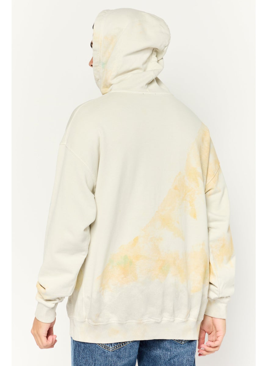 Men Hooded Tie Dye Sweatshirts, Light Grey