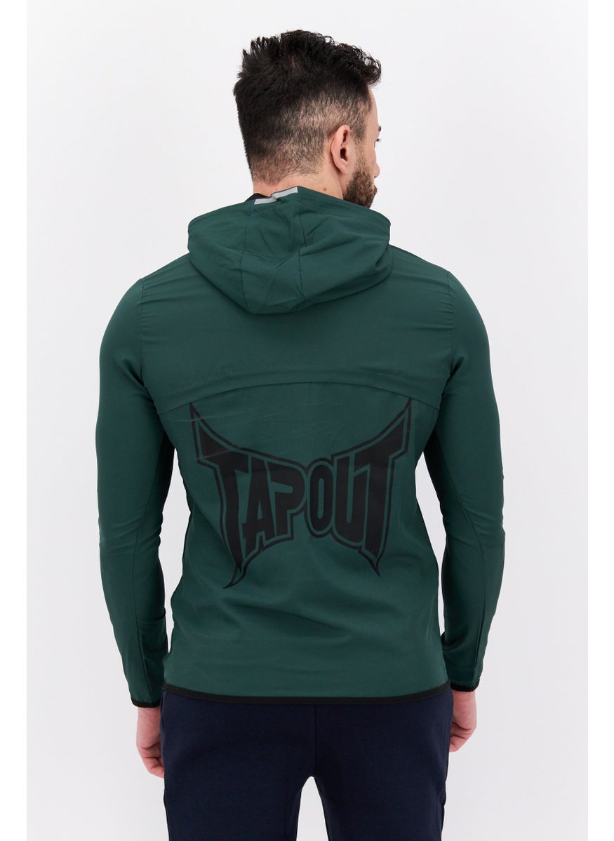 Men Sportswear Fit Long Sleeve Training Half Zipper Sweatshirts, Deep Green