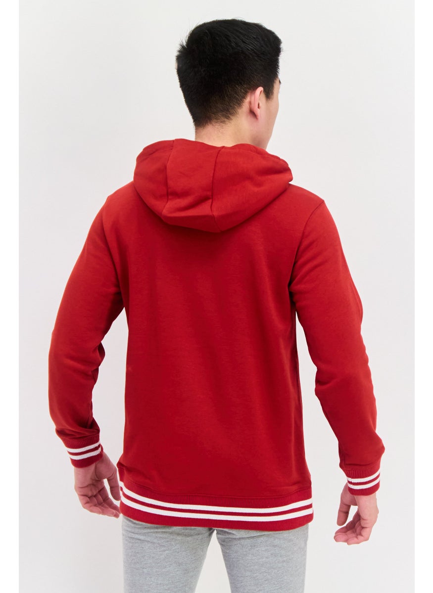 Men Sportswear Fit Long Sleeve Outdoor Sweatshirt, Red