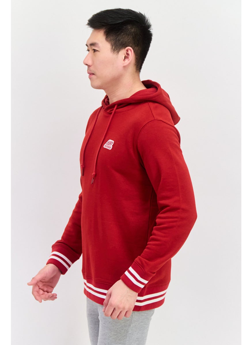 Men Sportswear Fit Long Sleeve Outdoor Sweatshirt, Red