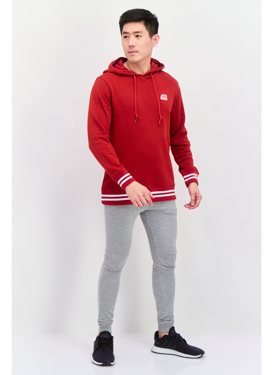 Men Sportswear Fit Long Sleeve Outdoor Sweatshirt, Red