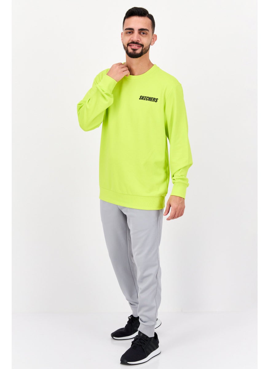 Men Sportswear Fit Long Sleeve Training Sweatshirt, Lime