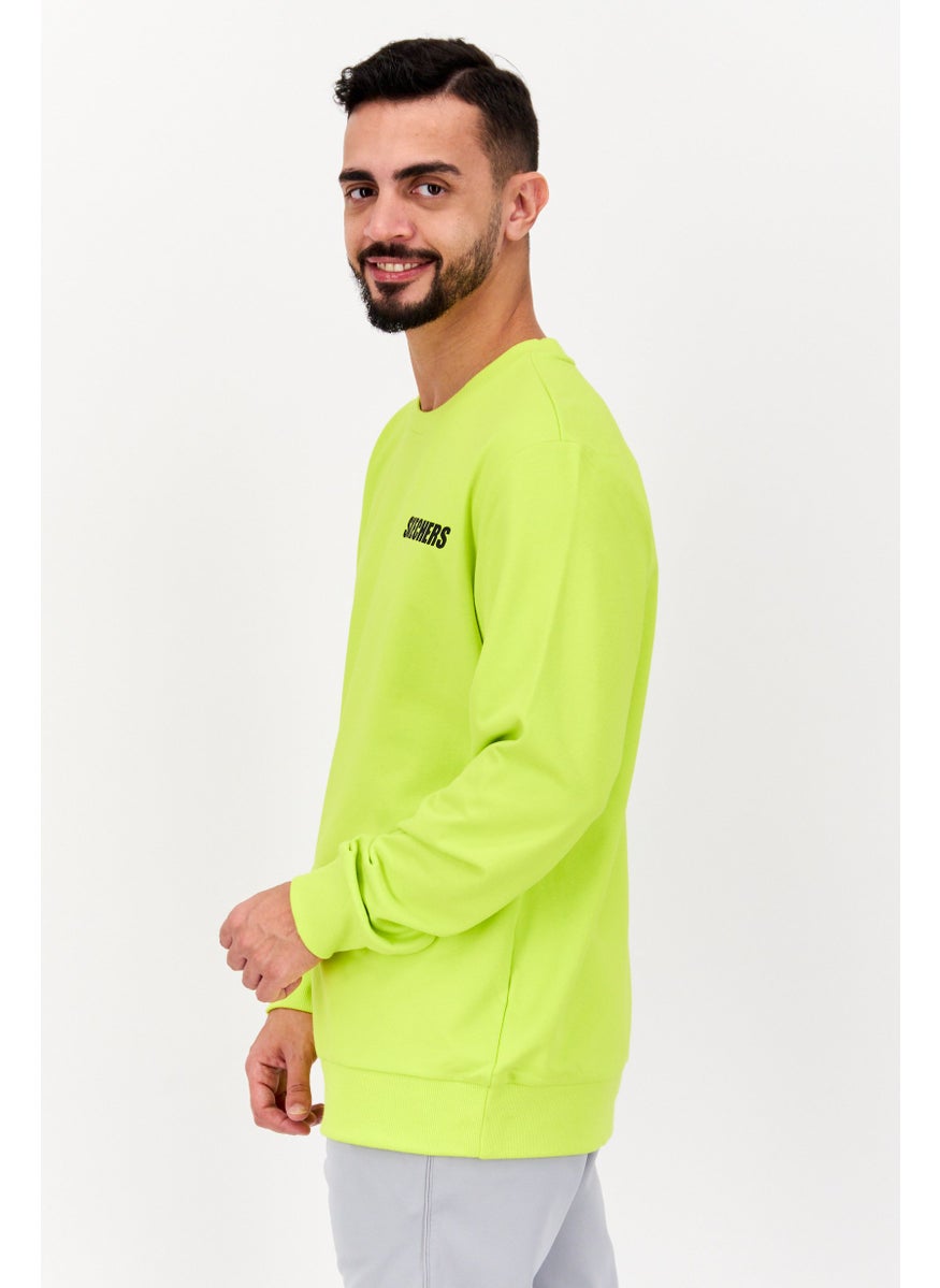 Men Sportswear Fit Long Sleeve Training Sweatshirt, Lime