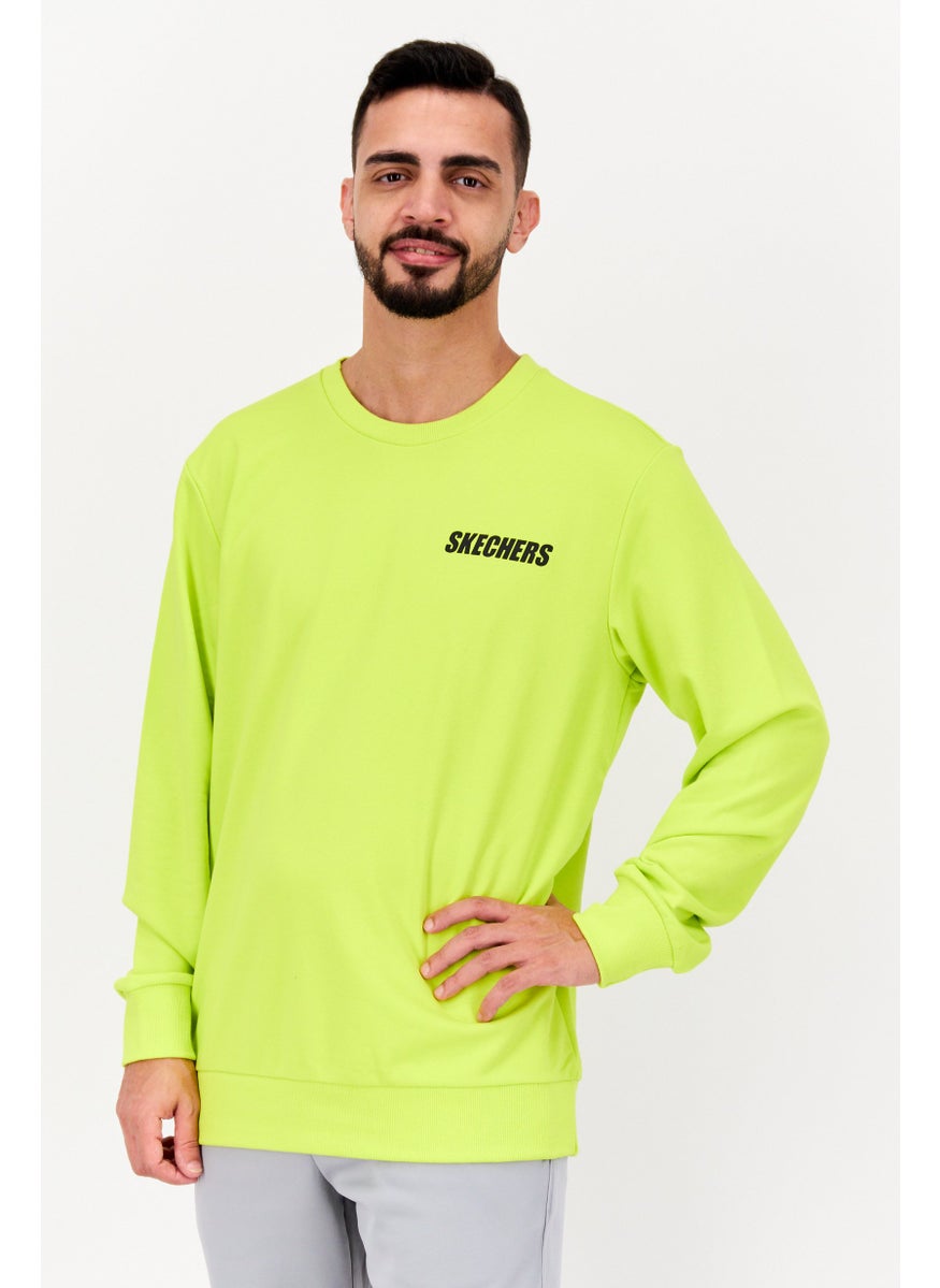 Men Sportswear Fit Long Sleeve Training Sweatshirt, Lime