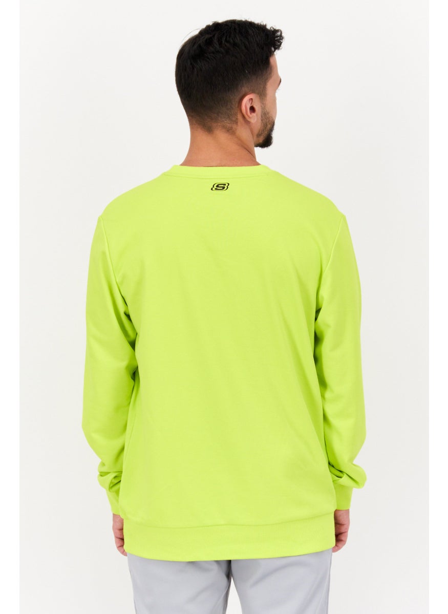 Men Sportswear Fit Long Sleeve Training Sweatshirt, Lime