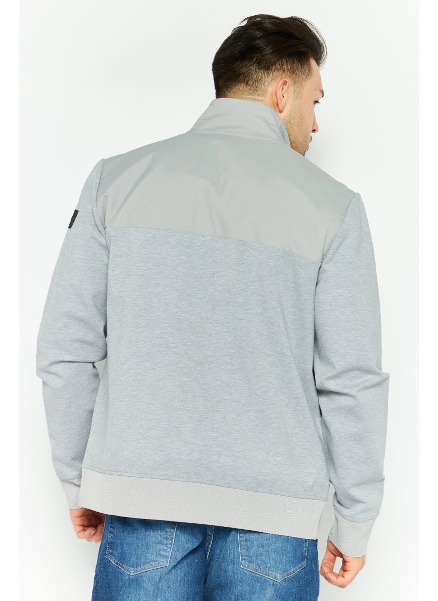 Men Sportwear Fit Long Sleeves Outdoor Sweatshirt, Grey