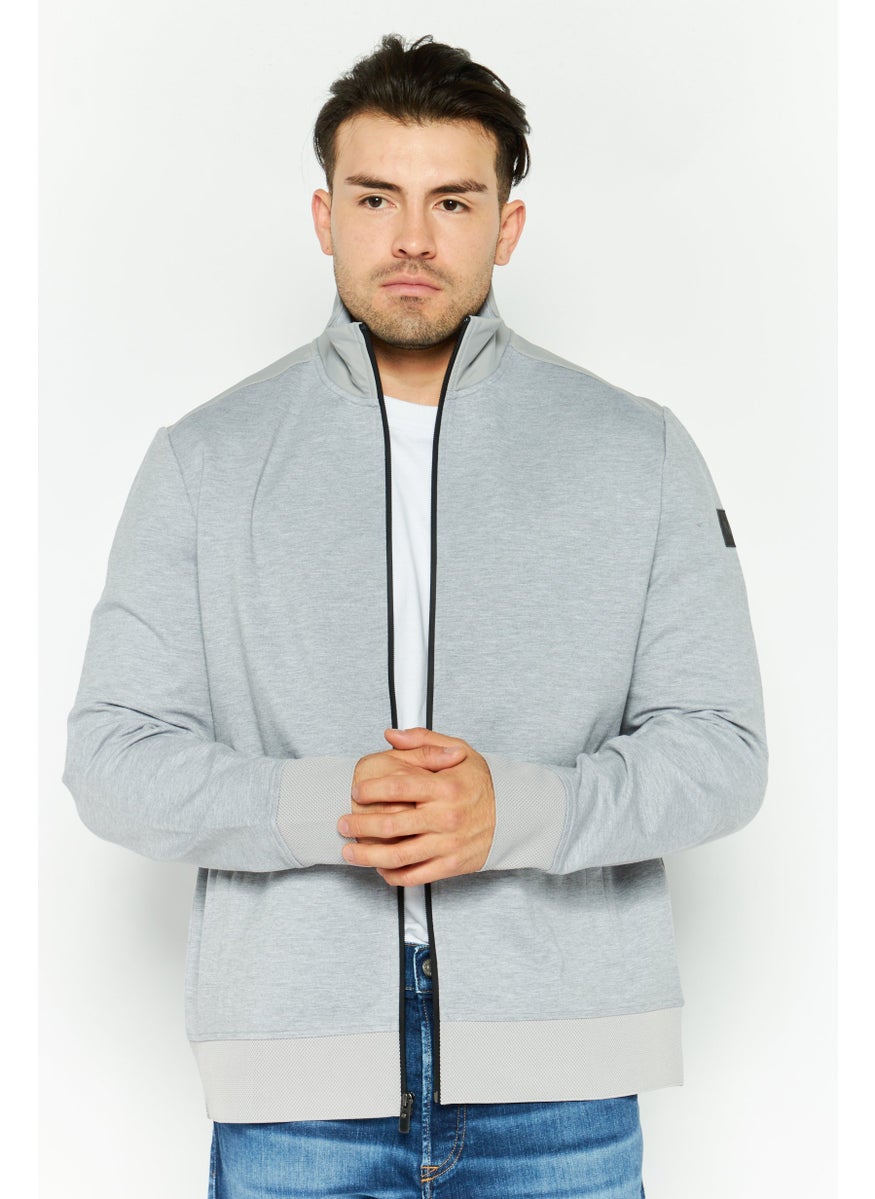 Men Sportwear Fit Long Sleeves Outdoor Sweatshirt, Grey