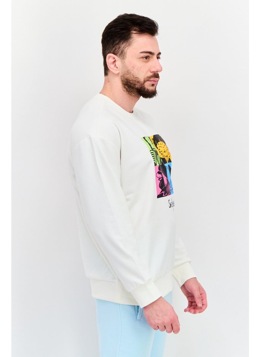 Men Sportswear Fit Training Sweatshirt, White Combo