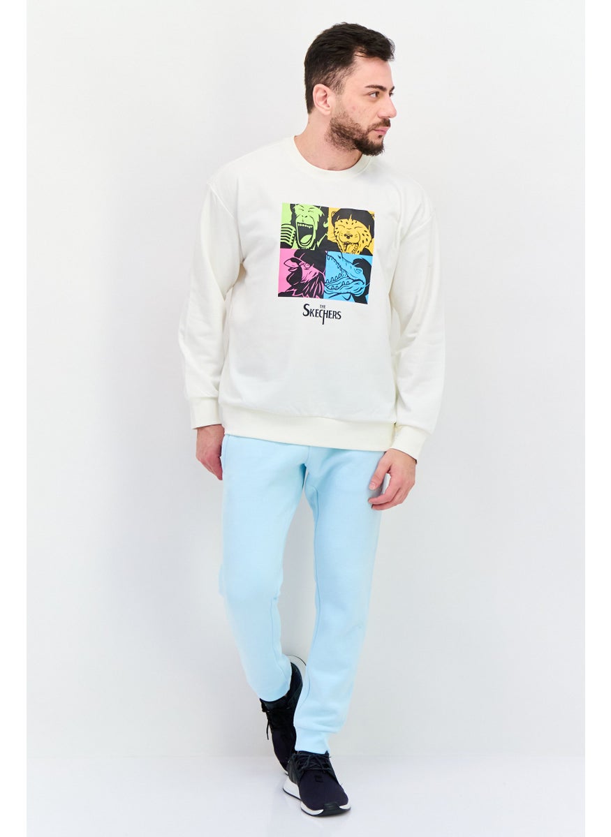 Men Sportswear Fit Training Sweatshirt, White Combo