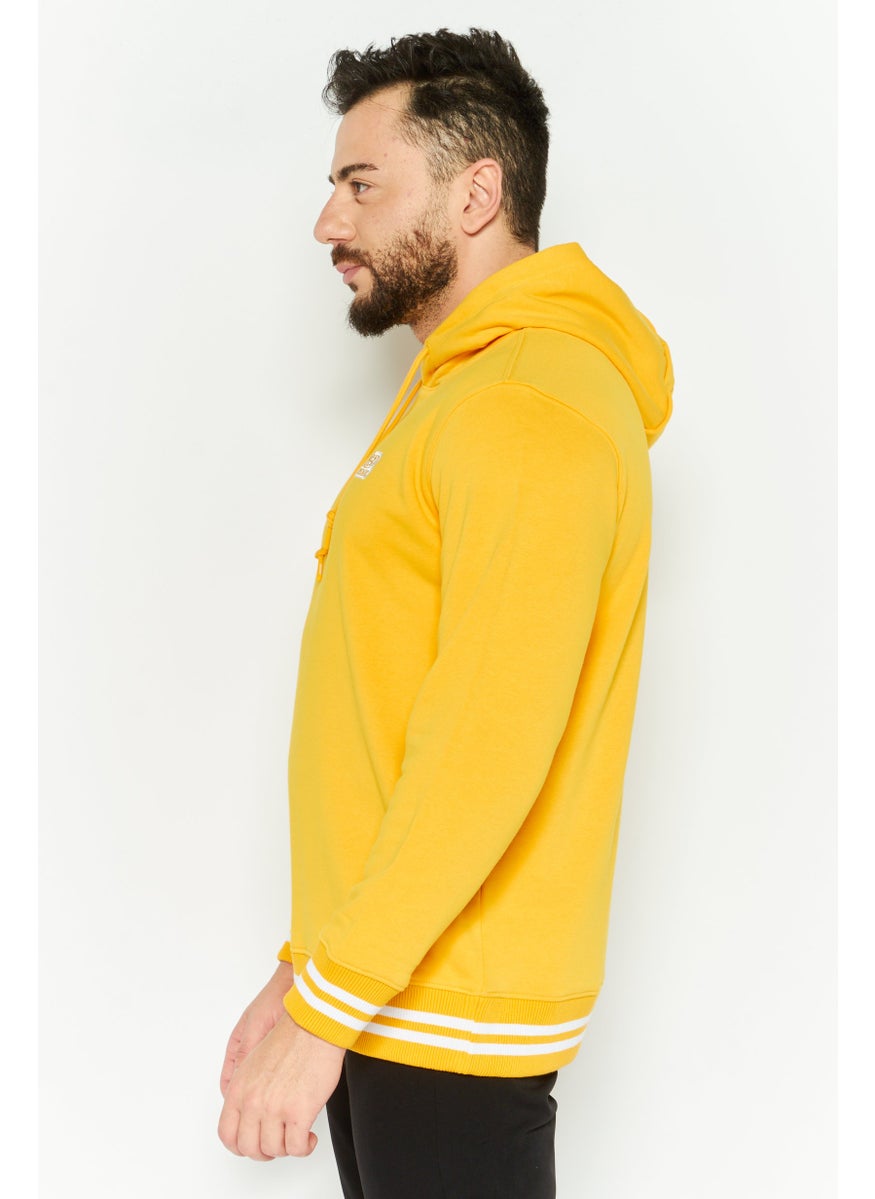 Men Sportswear Fit Long Sleeve Outdoor Sweatshirt, Yellow