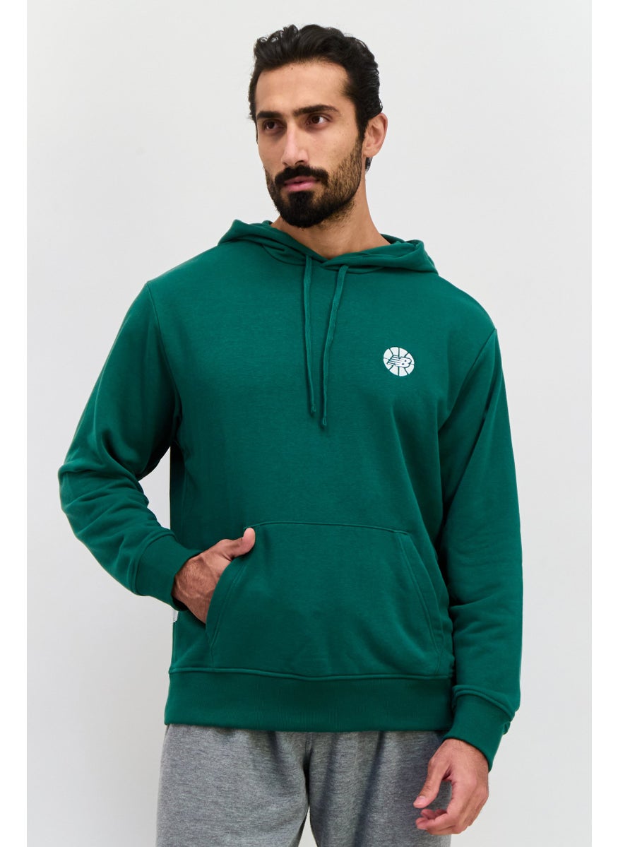 Men Relaxed Fit Long Sleeve Outdoor Hooded Sweatshirt, Green