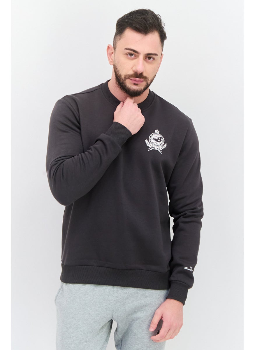 Men Sportswear Fit Long Sleeves Outdoor Sweatshirt, Grey