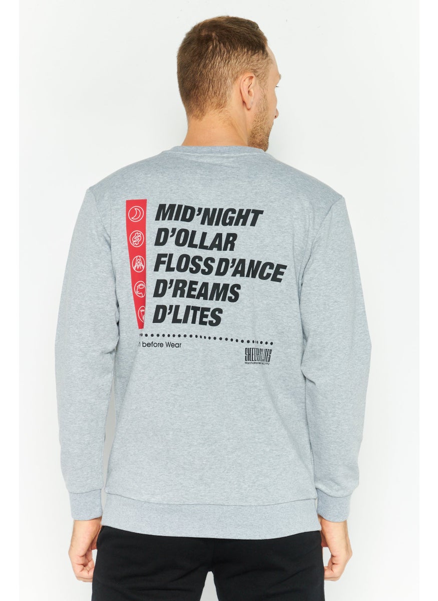 Men Sportswear Fit Long Sleeve Training Sweatshirt, Grey