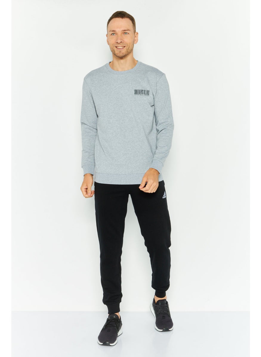 Men Sportswear Fit Long Sleeve Training Sweatshirt, Grey