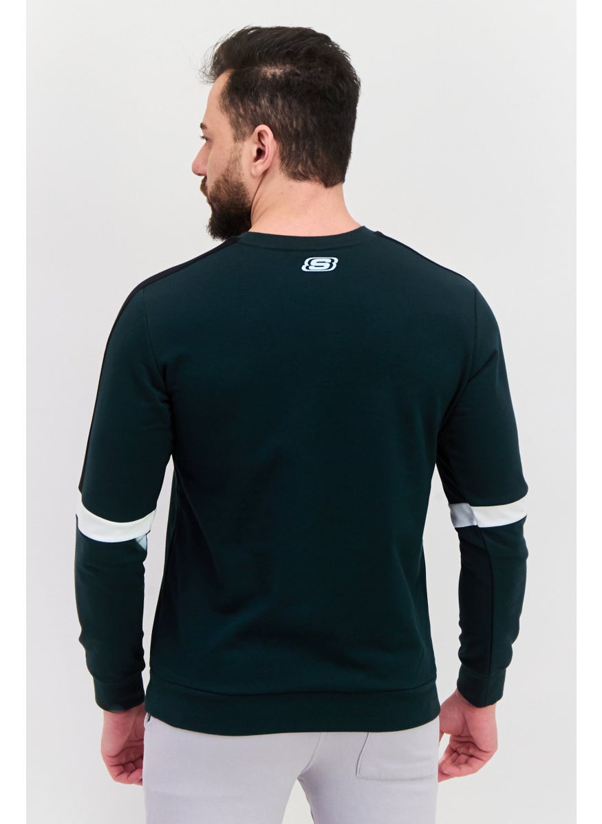Men Sportswear Fit Long Sleeves Outdoor Sweatshirt, Moss green