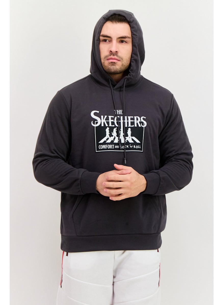 Men Sportswear Fit Long Sleeve Outdoor Sweatshirt, Dark Grey