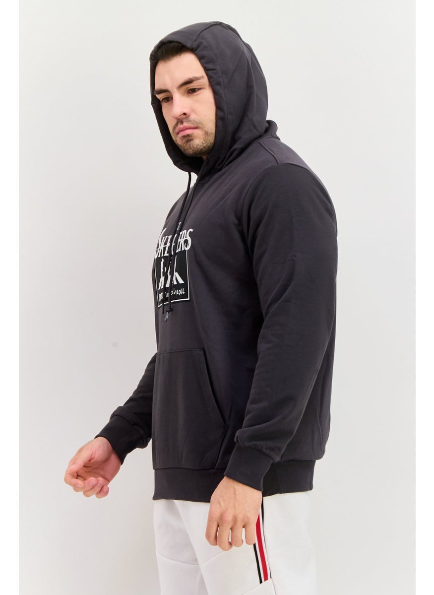Men Sportswear Fit Long Sleeve Outdoor Sweatshirt, Dark Grey