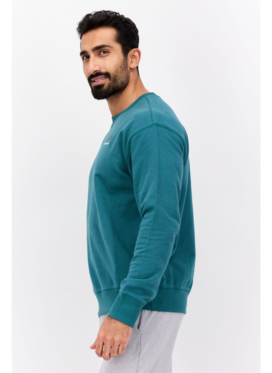 Men Relaxed Fit Long Sleeve Outdoor Sweatshirt, Green