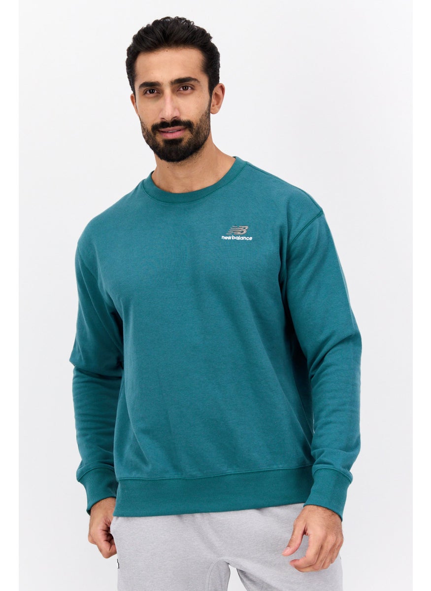 Men Relaxed Fit Long Sleeve Outdoor Sweatshirt, Green