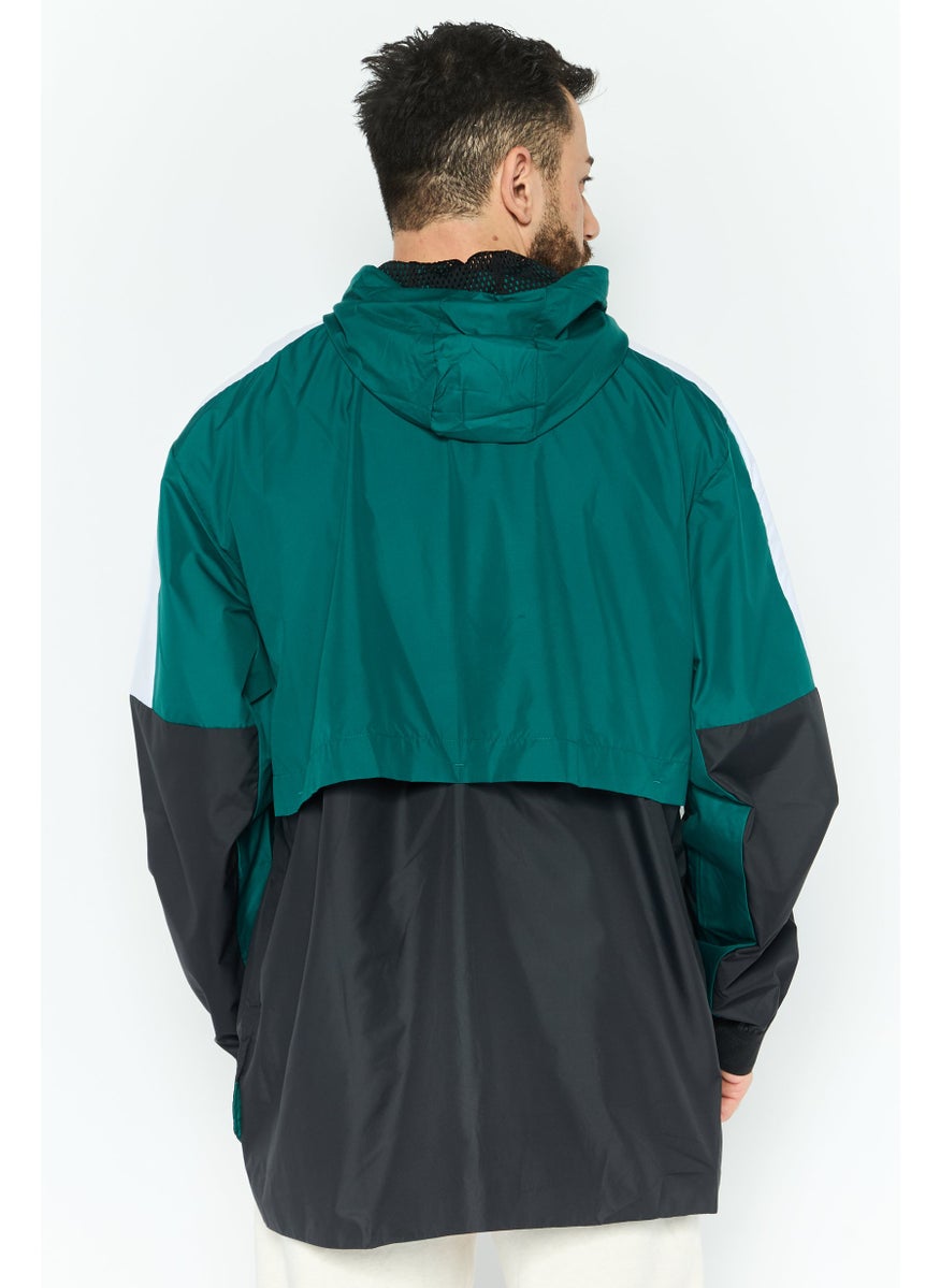 Men Sportswear Fit Long Sleeve Training Hooded Jacket, Green