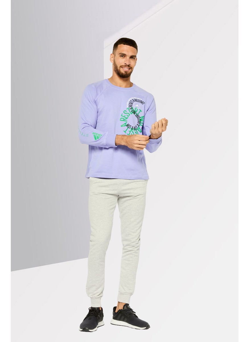 Men Sportswear Fit Long Sleeves Running Sweatshirt, Lavender Combo