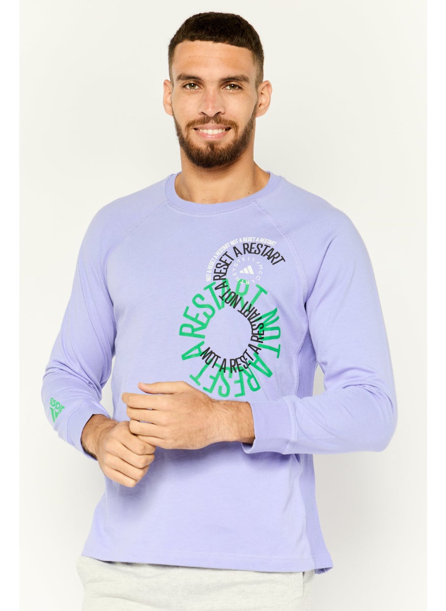 Men Sportswear Fit Long Sleeves Running Sweatshirt, Lavender Combo