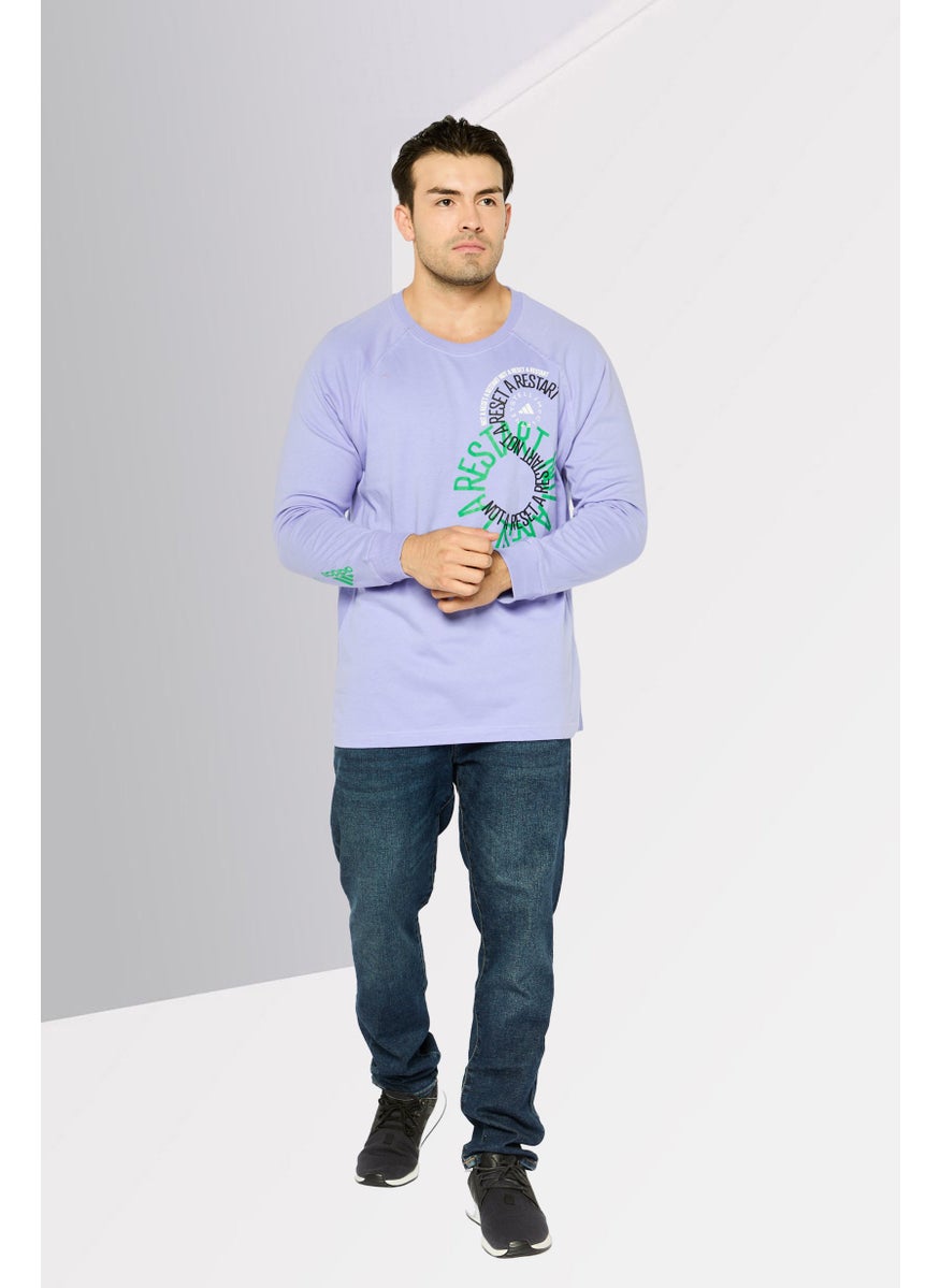Men Sportswear Fit Long Sleeves Running Sweatshirt, Lavender Combo