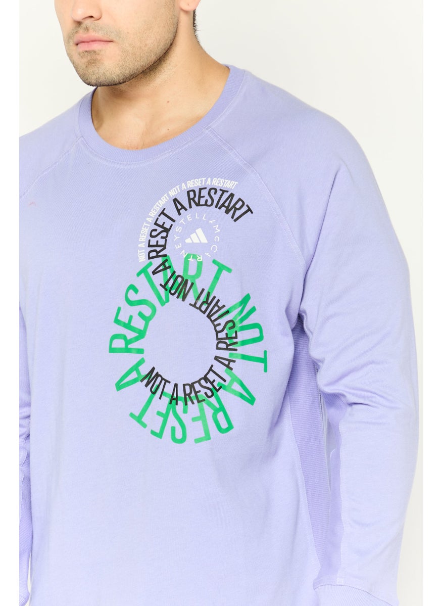 Men Sportswear Fit Long Sleeves Running Sweatshirt, Lavender Combo