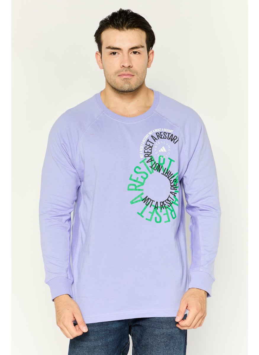 Men Sportswear Fit Long Sleeves Running Sweatshirt, Lavender Combo