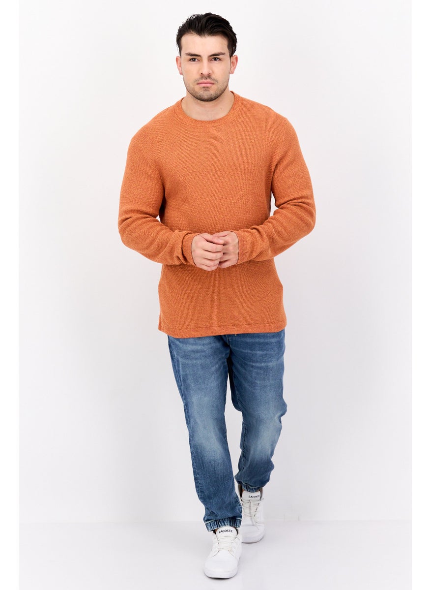 Selected Homme Men Crew Neck Knitted Sweater, Rusty Combo