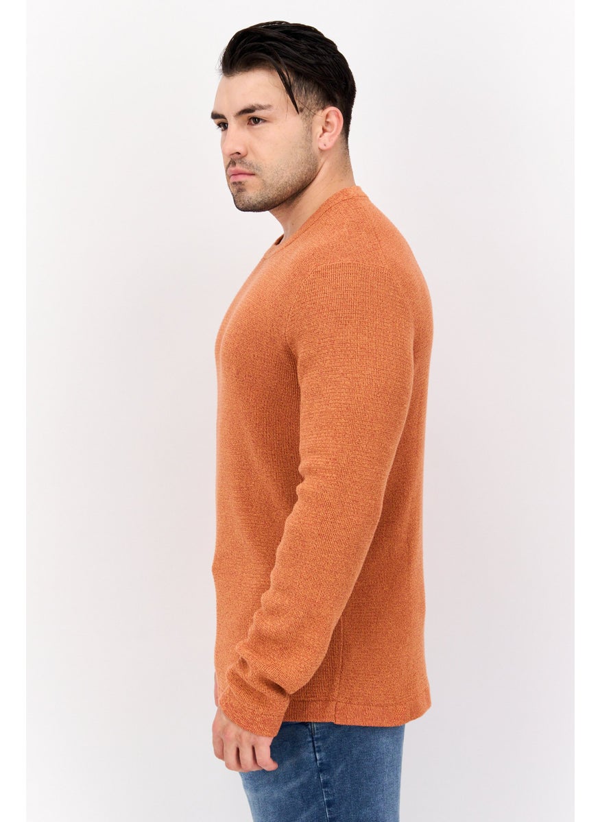 Selected Homme Men Crew Neck Knitted Sweater, Rusty Combo