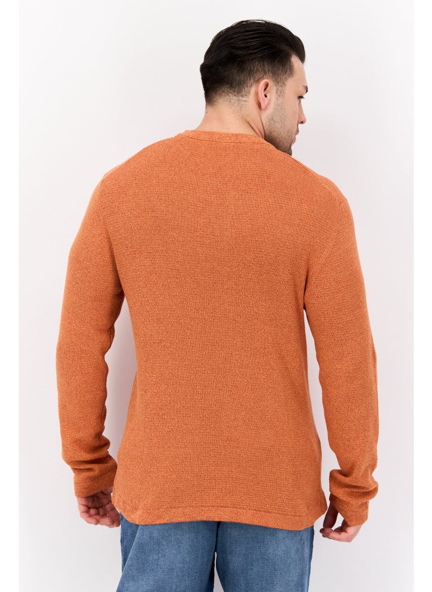 Selected Homme Men Crew Neck Knitted Sweater, Rusty Combo