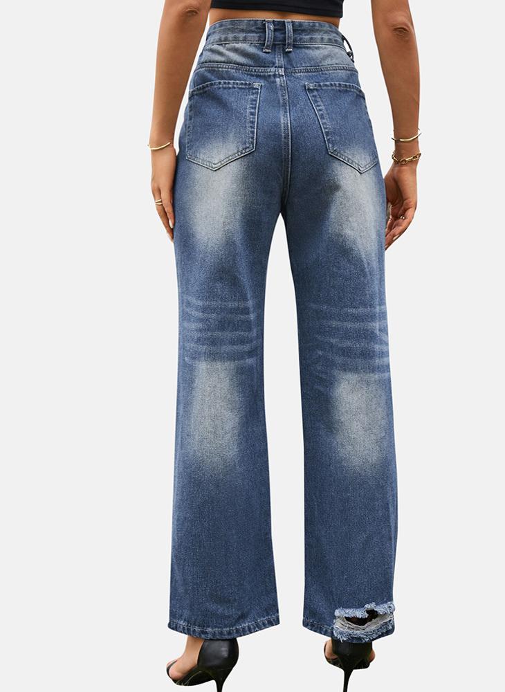 Blue Slim Fit Mid Rise Plain Jeans