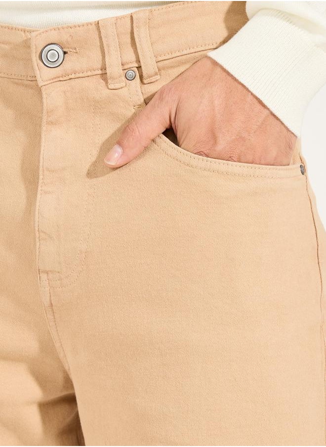 5-Pocket Wide Leg Overdyed Wash Jeans