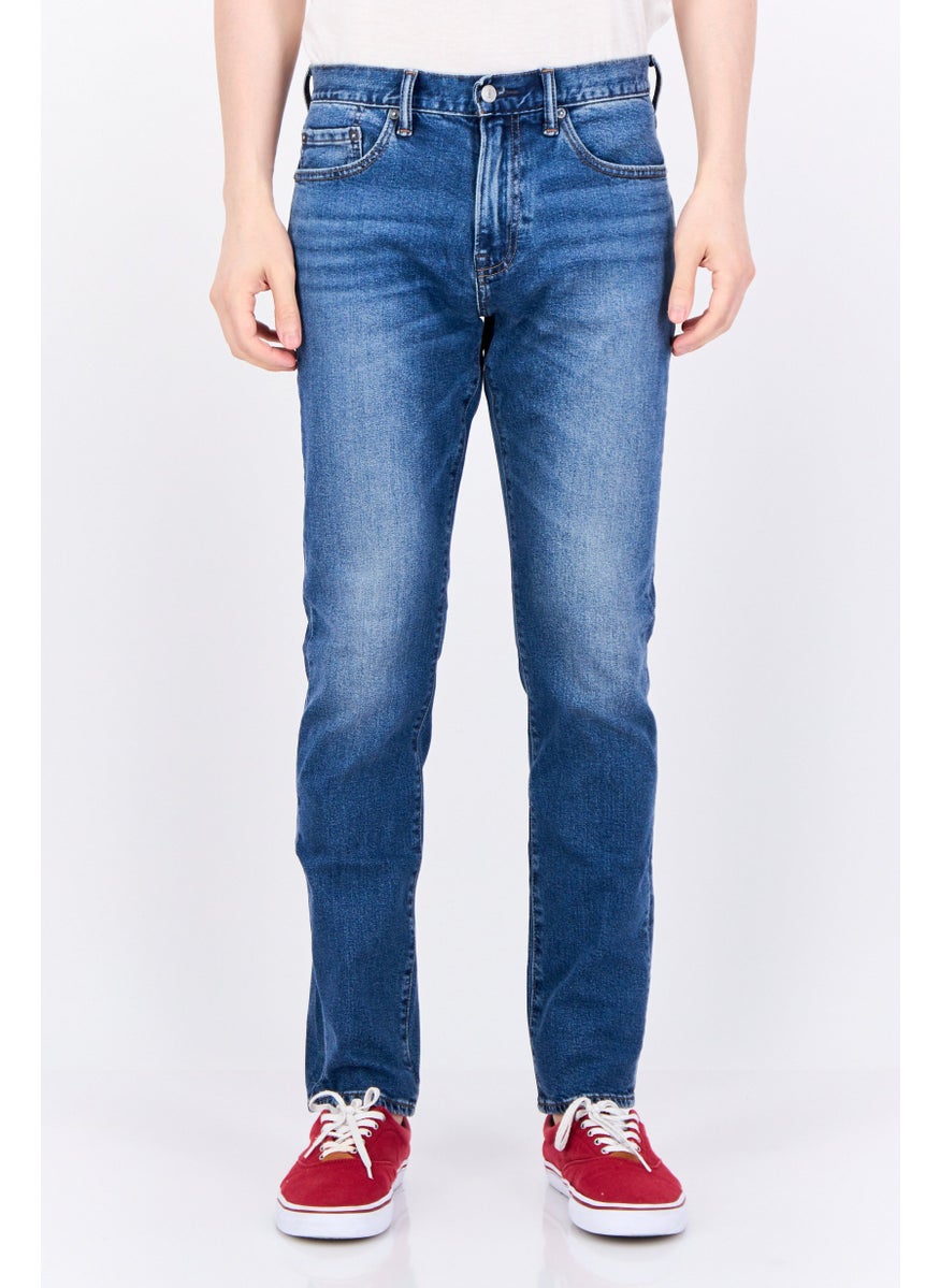 Men Slim Fit Wash Stretchable Denim, Blue