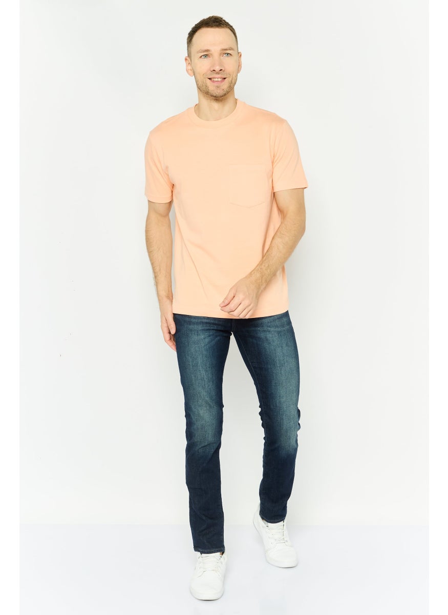 Men Slim Fit Solid Denim Jeans Navy
