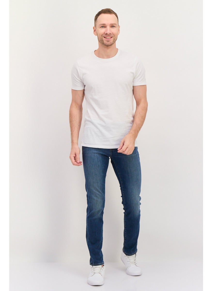 Men Slim Fit Wash Stretchable Denim Jeans, Blue