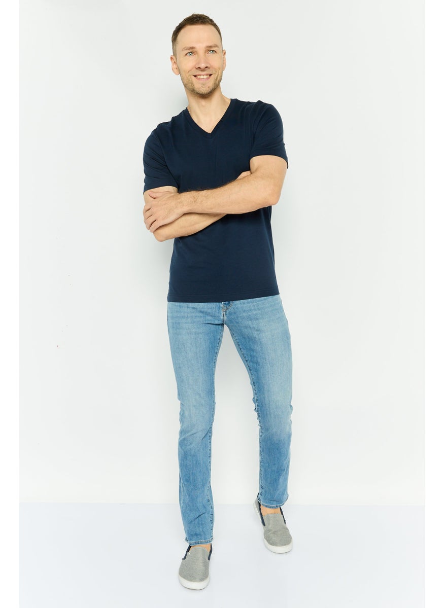 Men Slim Fit Wash Stretchable Denim, Blue