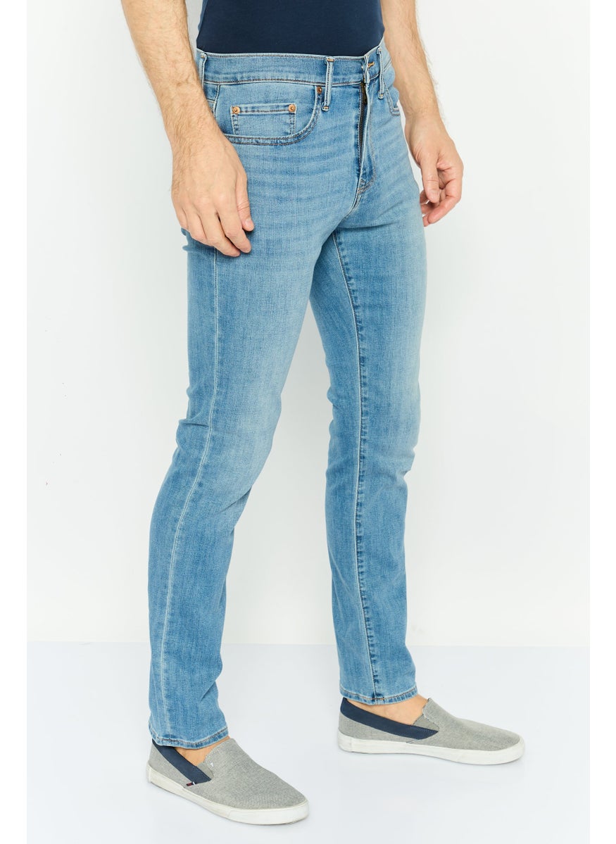 Men Slim Fit Wash Stretchable Denim, Blue
