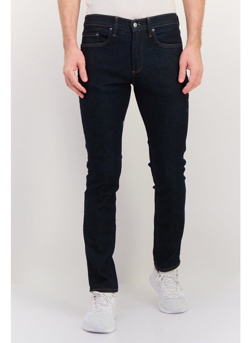 Men Skinny Fit Solid Denim Jeans Navy